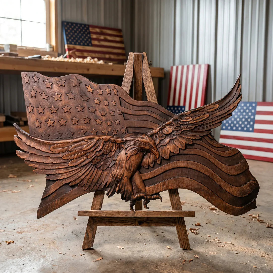 Rustic Eagle Flags